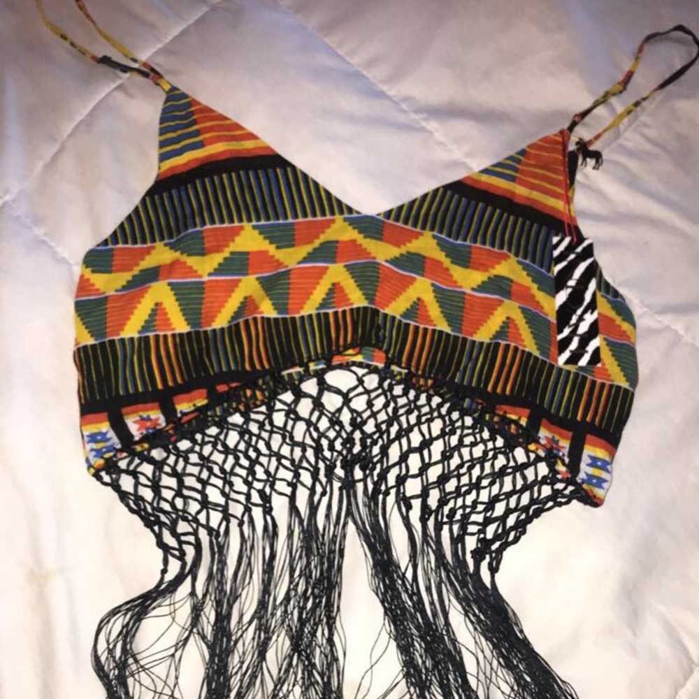 Vibrant Fringe Crop Top